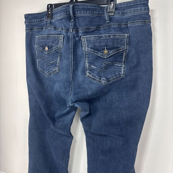 Silver Jeans Women's Plus Size 22 Blue Elyse Slim Boot Denim Jean‎ Pants - Picture 10 of 16